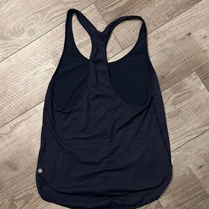 Lululemon Athletica Navy Tank Top with gold pinstripes